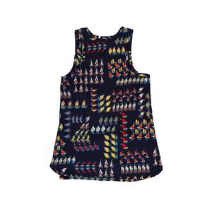 J.Crew Womens Tank Nautical Sleeveless Top Sailboat Lightweight Size 00 Shirt